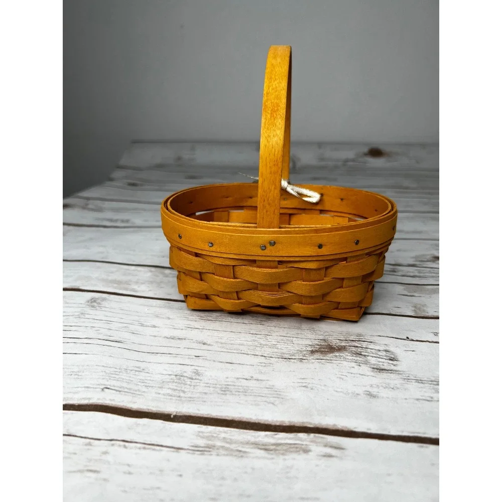 Longaberger Basket Honey Brown 1999 American Cancer‎ Society Heart Charm Small